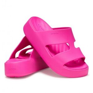 Crocs Getaway Lightweight Y2K Platform H-Strap Pink Sandals - Size 8